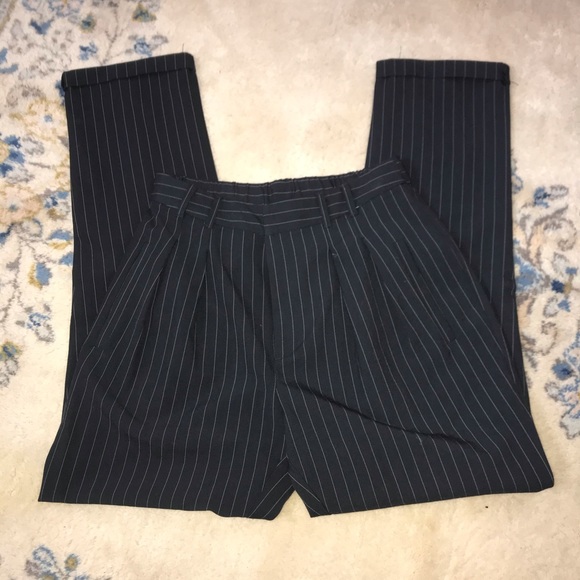 High Waisted Pin-Striped Pants - Picture 2 of 5